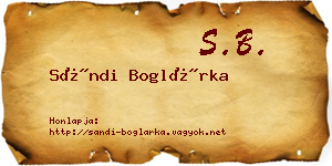 Sándi Boglárka névjegykártya